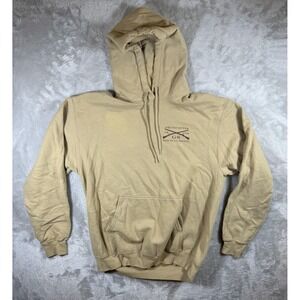 Grunt Style Hoodie Mens Large Tan American Flag Camo Patriotic Sweatshirt